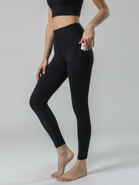 Double Sided High Waist Pocket Sports Yoga Pants