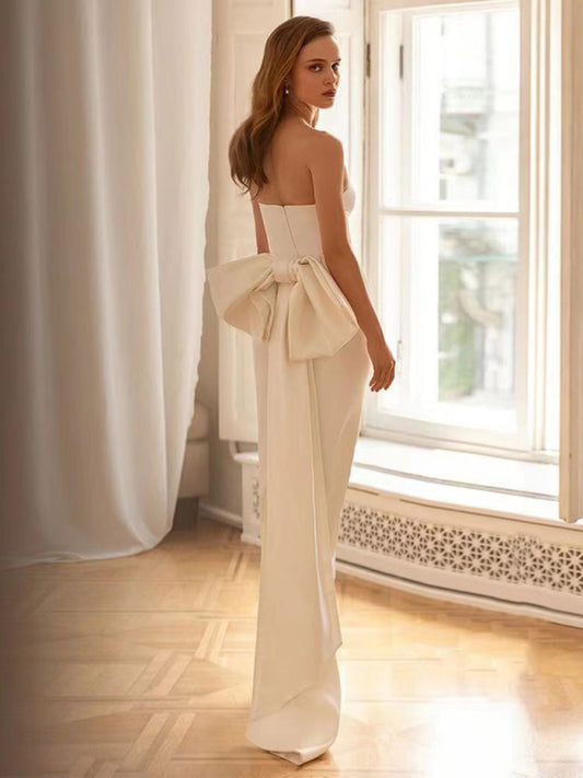 New Simple White Tube Top Slim Dress