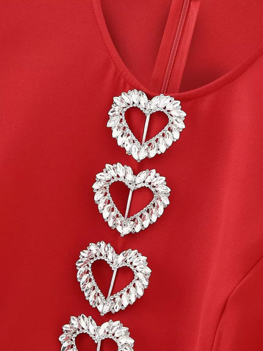 Love Heart Decorated Hollow Dress